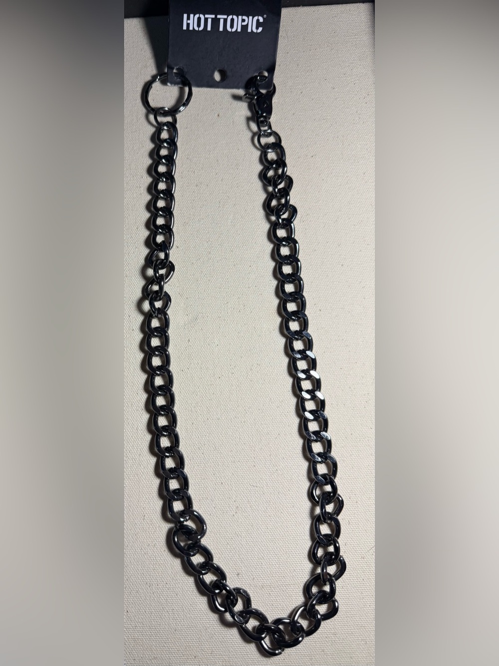 Hot Topic Black Gunmetal Chain Necklace